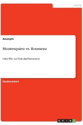 Cover of Montesquieu vs. Rousseau