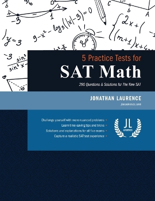 Book cover for 5 Practice Tests for SAT Math