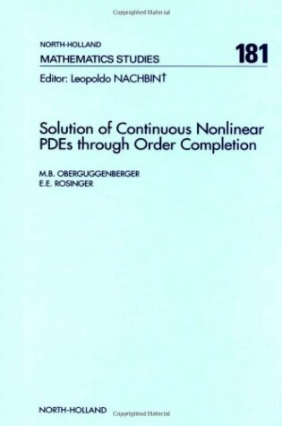 Cover of Solution of Continuous Nonlinear Pdes through Order Completion