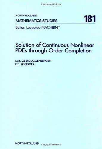 Cover of Solution of Continuous Nonlinear Pdes through Order Completion