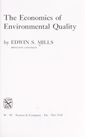 Book cover for Economics of Environmental Quality