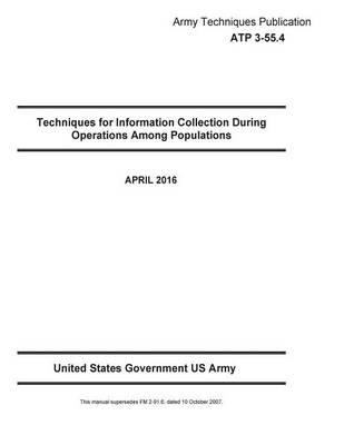 Book cover for Army Techniques Publication ATP 3-55.4 Techniques for Information Collection During Operations Among Populations APRIL 2016