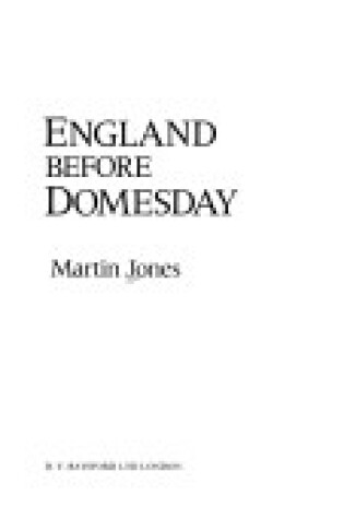 Cover of England Before Domesday