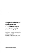 Cover of European Convention on the Exercise of Children's Rights