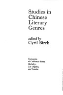 Book cover for Studies in Chinese Literary Genres