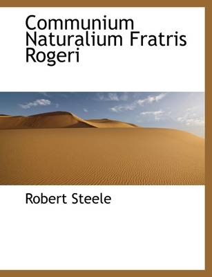 Book cover for Communium Naturalium Fratris Rogeri