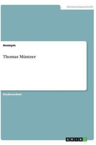 Cover of Thomas Muntzer