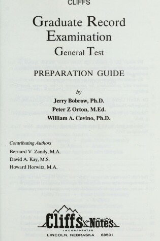 Cover of Graduate Record Examination General Test