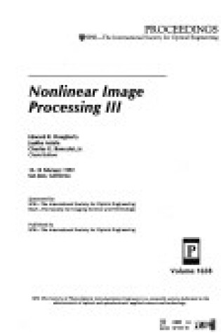 Cover of Nonlinear Image Processing Iii