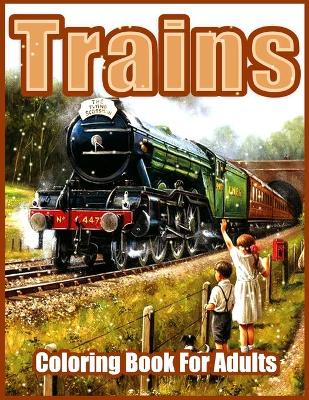 Book cover for Trains Coloring Book