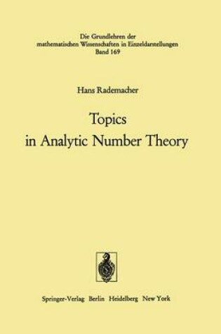 Cover of Topics in Analytic Number Theory