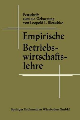 Cover of Empirische Betriebswirtschaftslehre