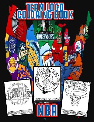 Book cover for NBA team logos coloring book
