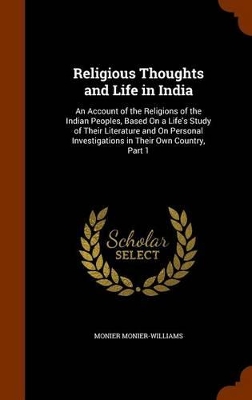 Book cover for Religious Thoughts and Life in India