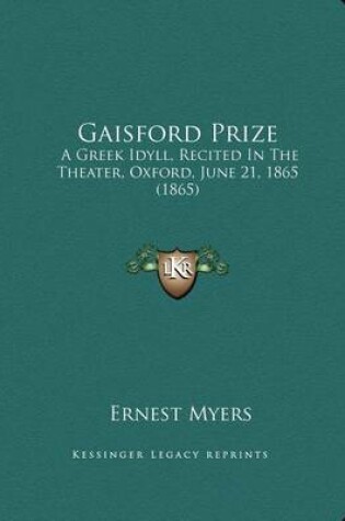 Cover of Gaisford Prize