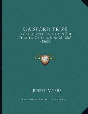 Book cover for Gaisford Prize