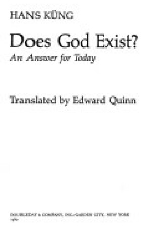 Cover of Does God Exist?