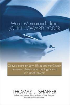 Book cover for Moral Memoranda from John Howard Yoder