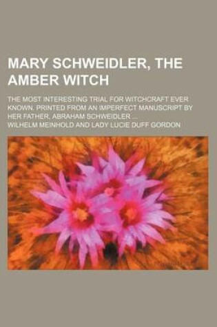 Cover of Mary Schweidler, the Amber Witch (Volume 2430); The Most Interesting Trial for Witchcraft Ever Known. Printed from an Imperfect Manuscript by Her Father, Abraham Schweidler