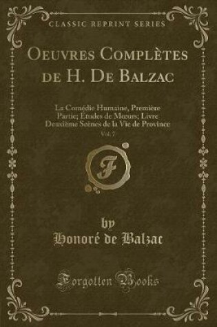 Cover of Oeuvres Complètes de H. de Balzac, Vol. 7