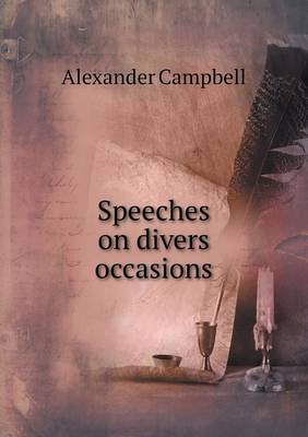 Book cover for Speeches on divers occasions