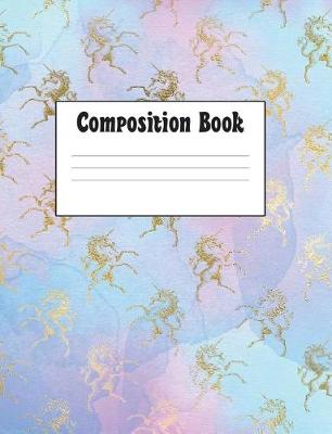 Book cover for Gold Foil Unicorn Composition Notebook