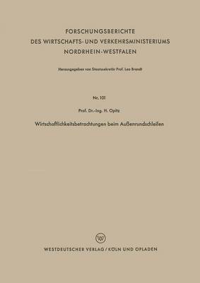 Book cover for Wirtschaftlichkeitsbetrachtungen Beim Aussenrundschleifen