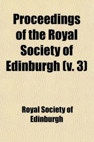 Cover of Proceedings of the Royal Society of Edinburgh (Volume 3)