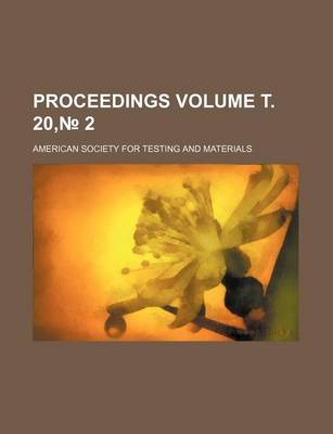 Book cover for Proceedings Volume . 20, 2