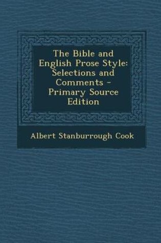 Cover of The Bible and English Prose Style