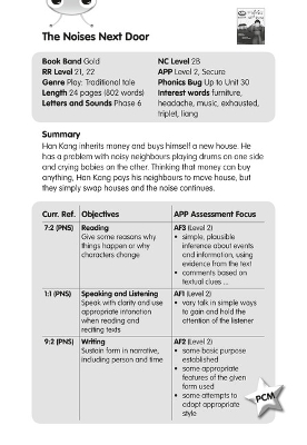 Cover of BC JD Plays Gold/2B The Noises Next Door Guided Reading Card