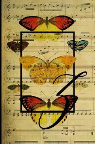 Cover of Letter "Z" - Monogram Butterfly Music Journal - Blank Score Sheets