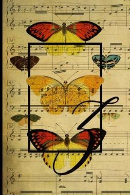 Book cover for Letter "Z" - Monogram Butterfly Music Journal - Blank Score Sheets