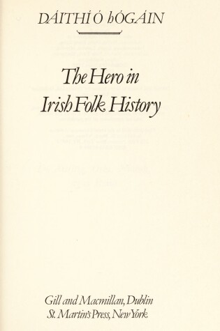 Cover of The Hero in Irish Folk History