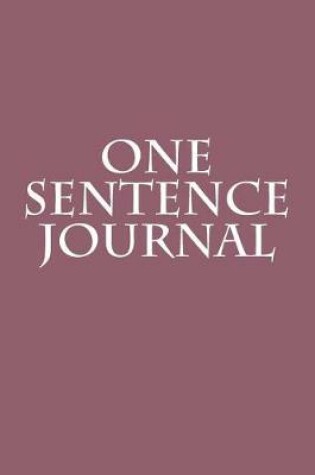 Cover of One Sentence Journal