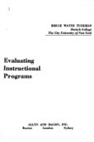 Cover of Evaluating Instructional Programs