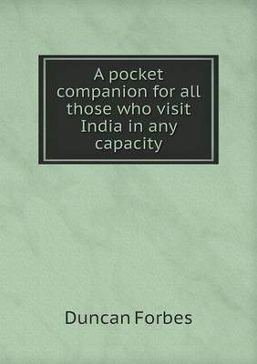 Book cover for A pocket companion for all those who visit India in any capacity