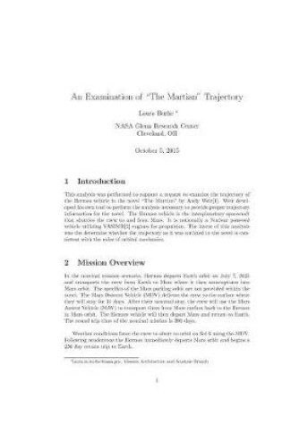 Cover of An Examination of "the Martian" Trajectory