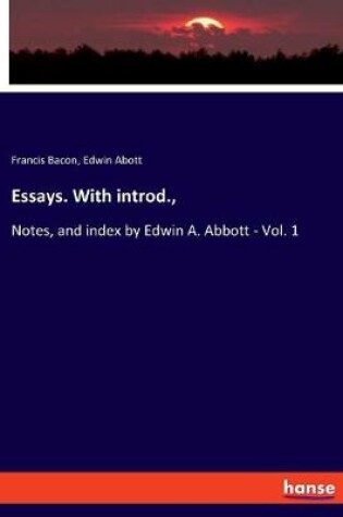 Cover of Essays. With introd.,