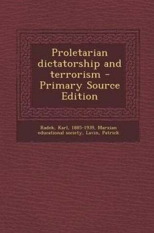 Cover of Proletarian Dictatorship and Terrorism