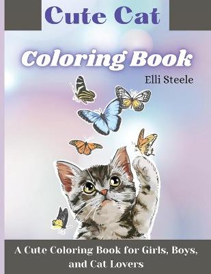 Book cover for Cute Cat Coloring Book