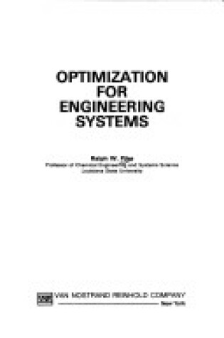 Cover of Optimization for Engineering Systems