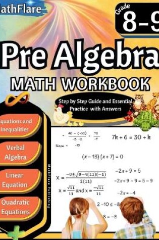 Cover of Pre Algebra Workbook 8th and 9th Grade