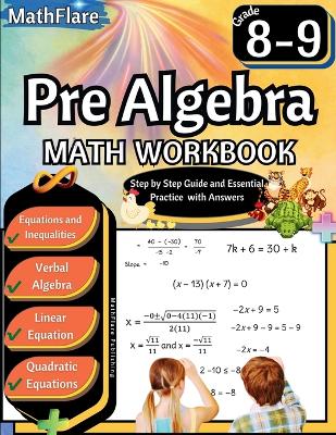 Book cover for Pre Algebra Workbook 8th and 9th Grade