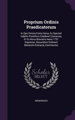 Book cover for Proprium Ordinis Praedicatorum