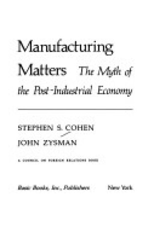 Cover of Manufacturing Matters