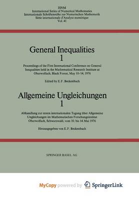 Book cover for General Inequalities 1 / Allgemeine Ungleichungen 1