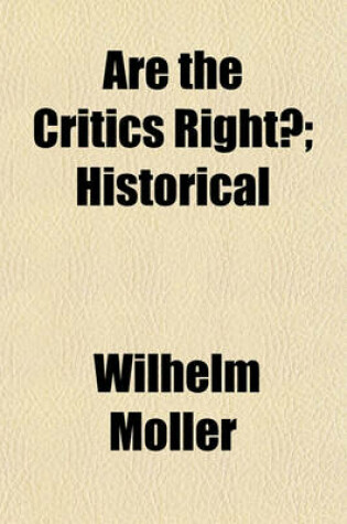 Cover of Are the Critics Right?; Historical