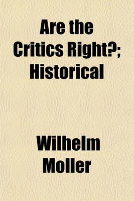 Book cover for Are the Critics Right?; Historical