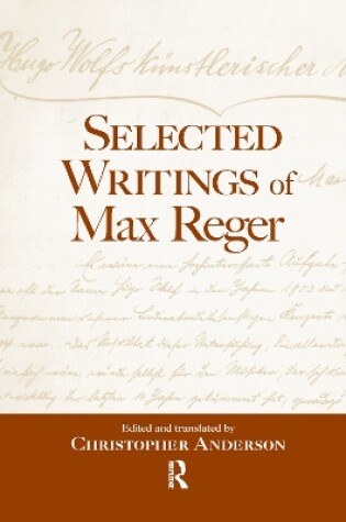 Cover of Selected Writings of Max Reger